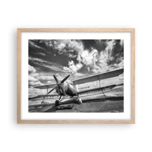 Poster in einem Rahmen aus heller Eiche - Ich kann es kaum erwarten! - 50x40 cm