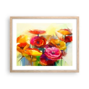 Poster in einem Rahmen aus heller Eiche - Nicht nur rot - 50x40 cm