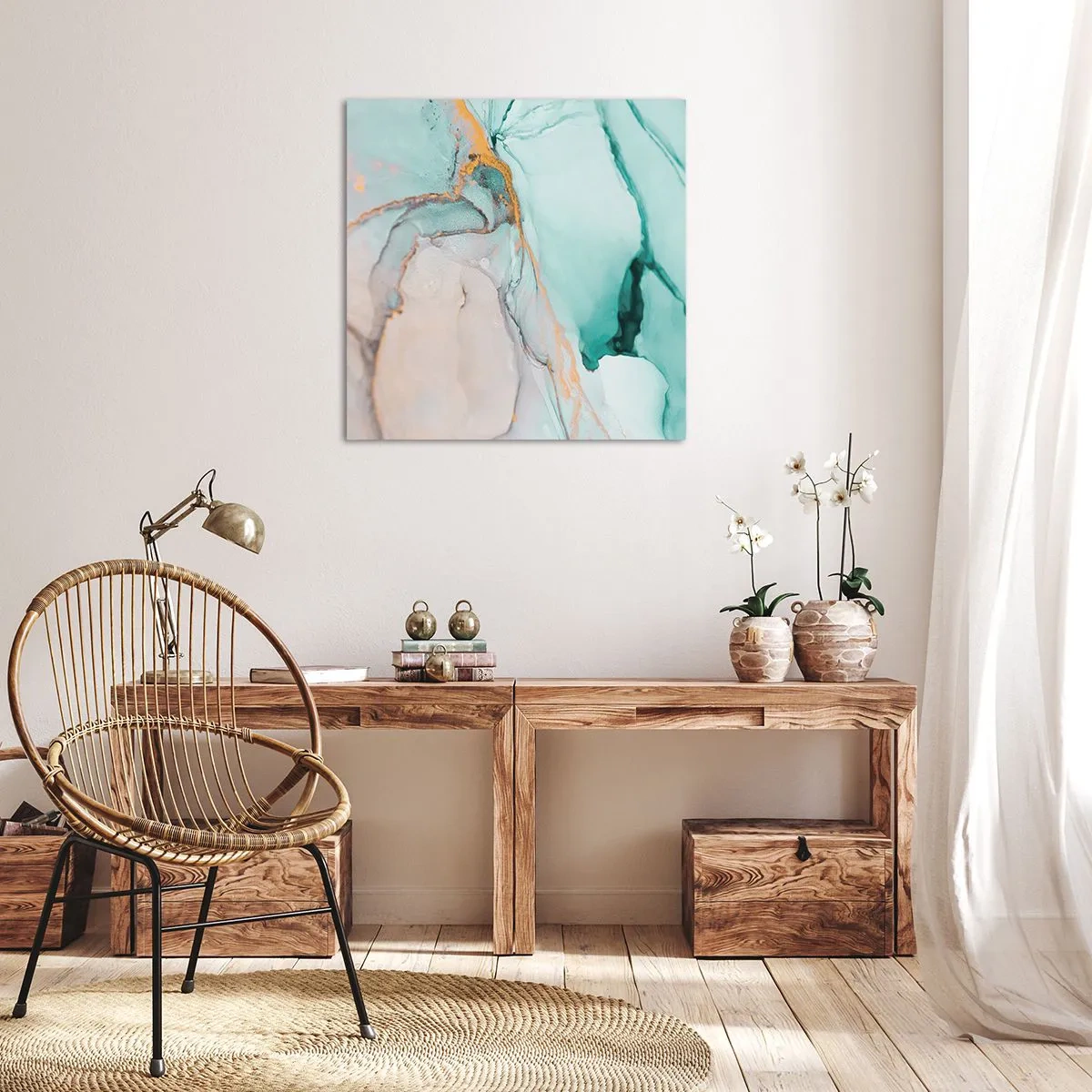 Bild auf Leinwand - Leinwandbild - Ein Tanz der Formen und Farben - 40x40 cm