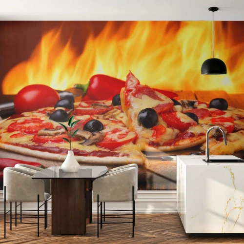 Selbstklebende Fototapete Deluxe Sticker - Aus Italien mit Liebe - Gastronomie, Pizza, Italien - 500x350 cm