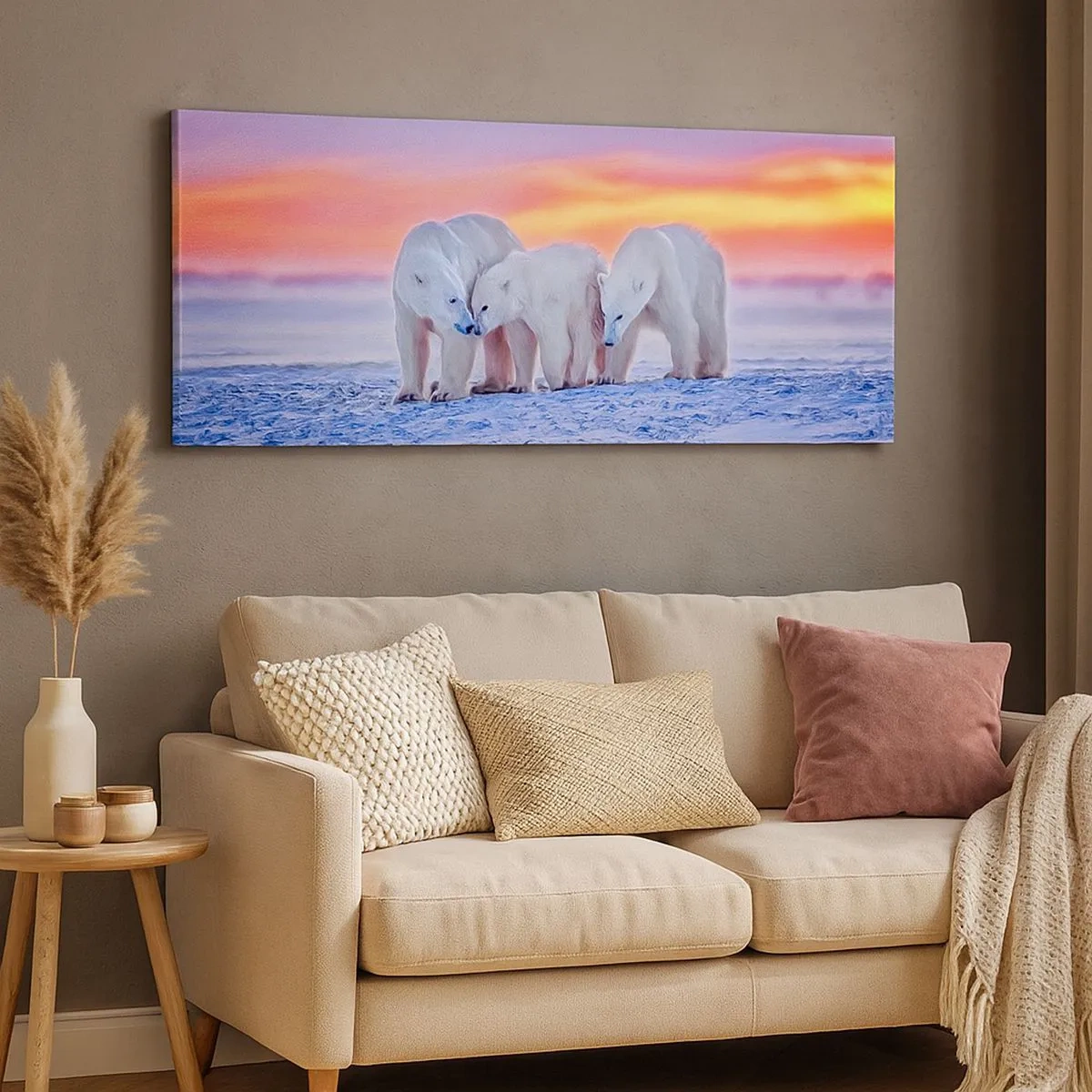 Bild auf Leinwand - Leinwandbild - Familienwärme ist genug - 100x40 cm