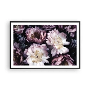 Poster in einem schwarzem Rahmen - Blumenstrauß im alten Stil - 91x61 cm