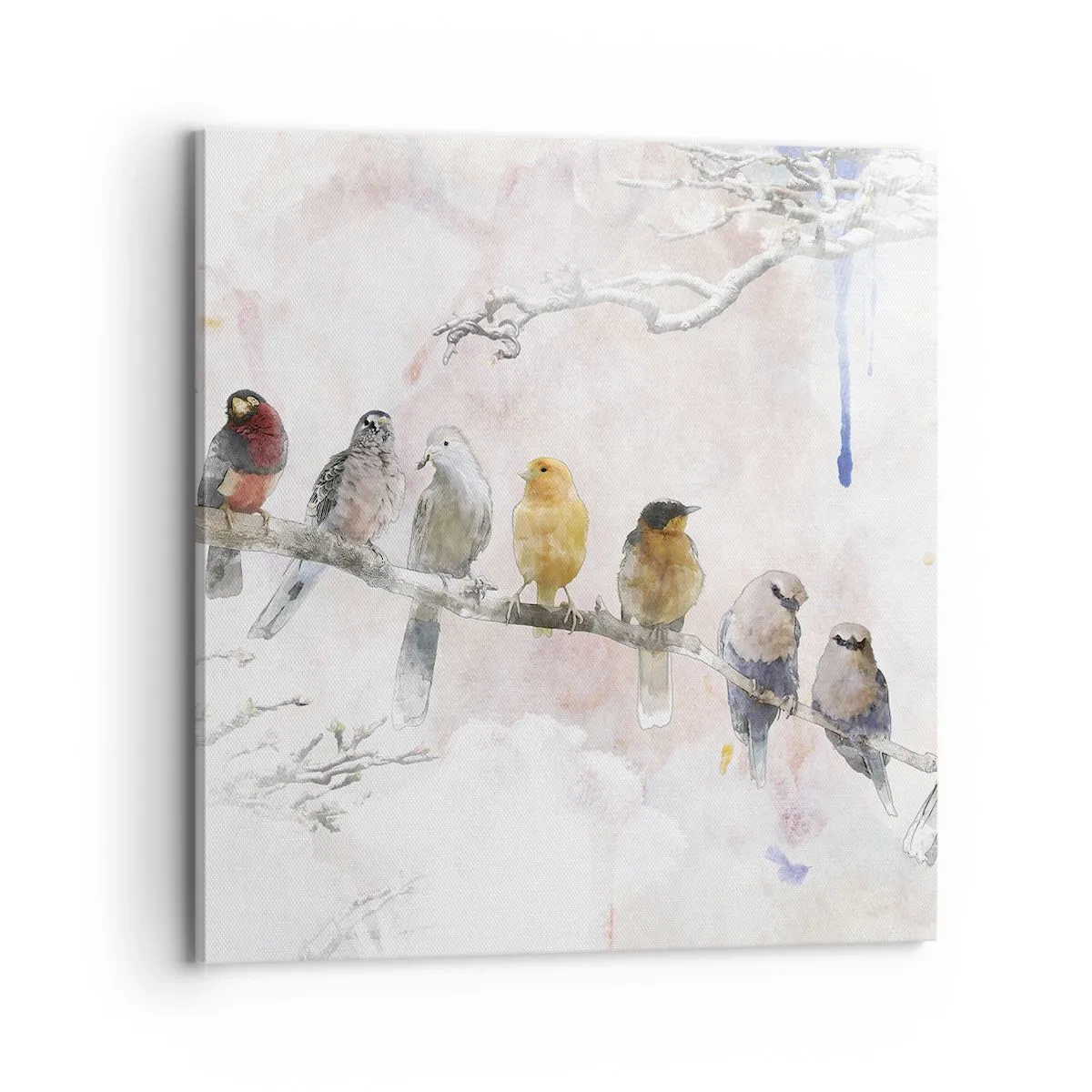 Bild auf Leinwand - Leinwandbild - Geflügeltes Treffen - 70x70 cm