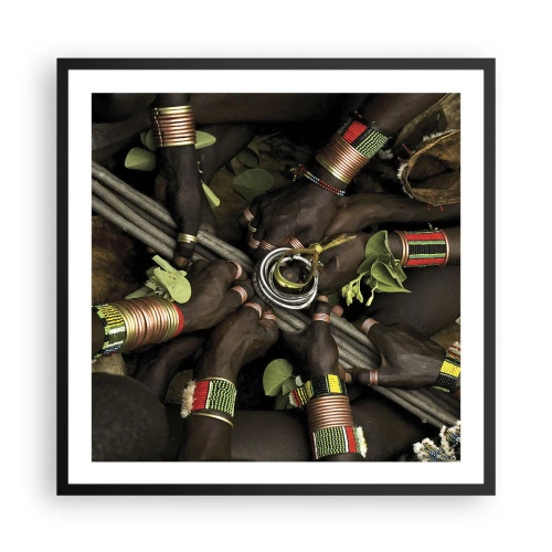 Poster in einem schwarzem Rahmen - Wir sind zusammen - 60x60 cm