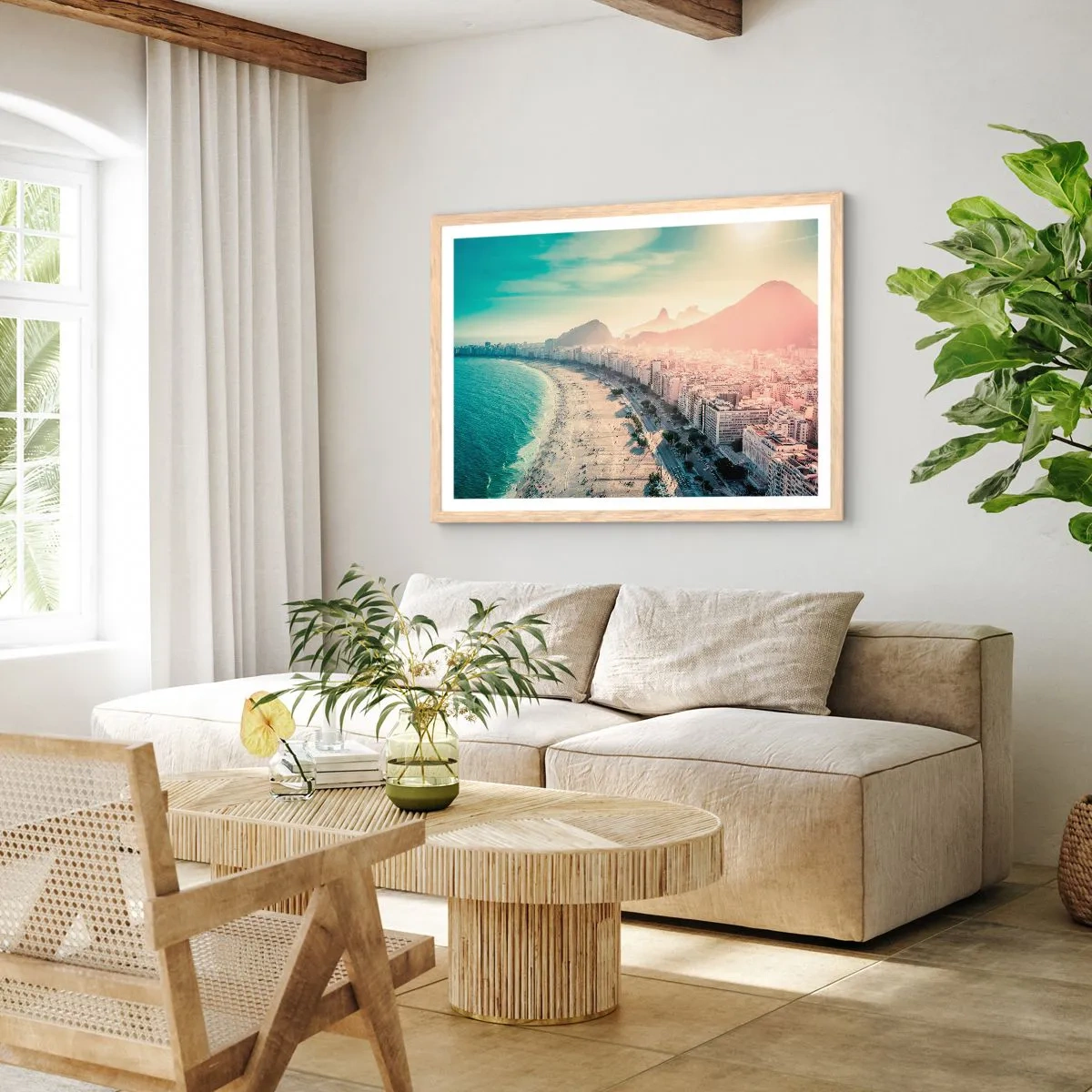 Poster in einem Rahmen aus heller Eiche - Ewiger Urlaub in Rio - 40x30 cm