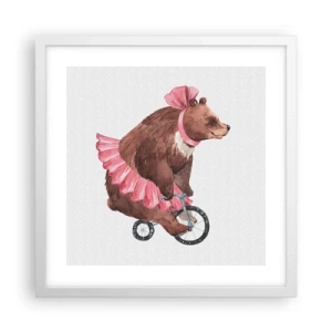 Poster in einem weißen Rahmen - Was für ein Affentheater! - 40x40 cm