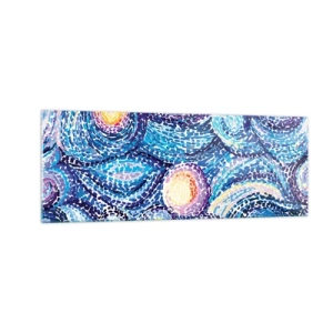 Glasbild - Bild auf glas - Eine künstlerische Interpretation des Sternenhimmels im Stil von Van Gogh - 140x50cm - Aus einem Gemälde von van Gogh - Moderne Wanddekoration für Wohnzimmer und Schlafzimmer ARTTOR