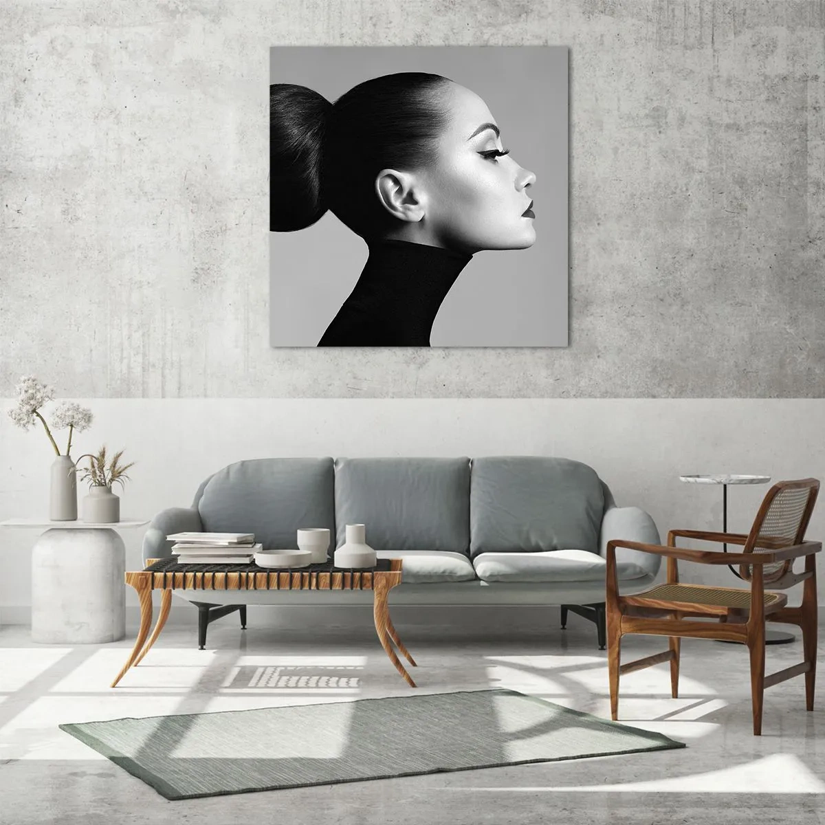 Glasbild - Bild auf glas - Moderne Nofretete - 60x60 cm