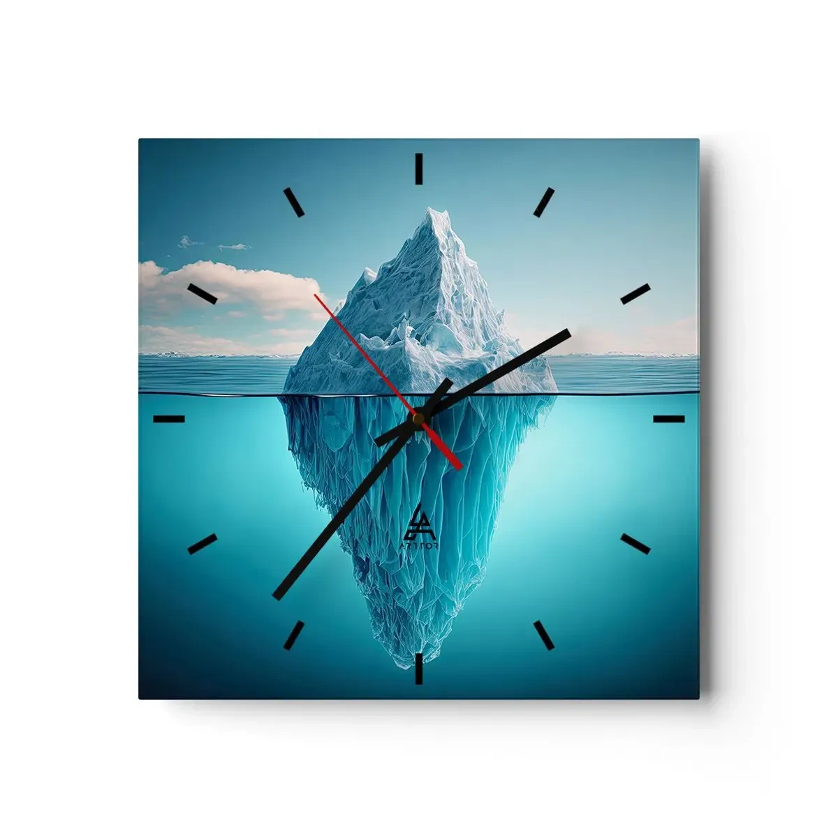 Wanduhr - Glasuhr - Königin des Eises - 40x40 cm