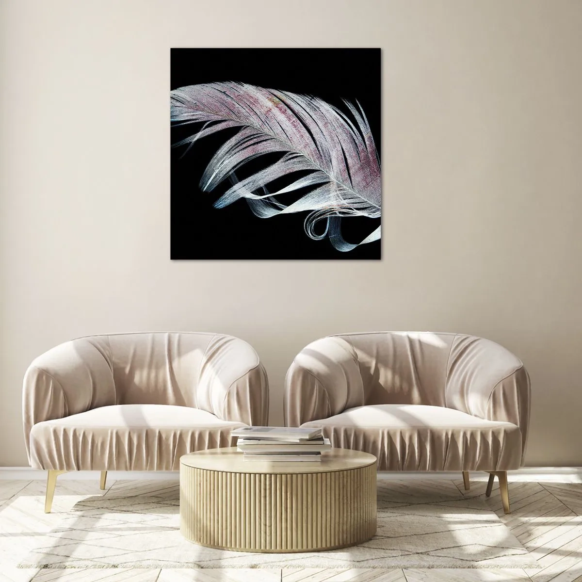 Glasbild - Bild auf glas - Denke an Berührung - 60x60 cm