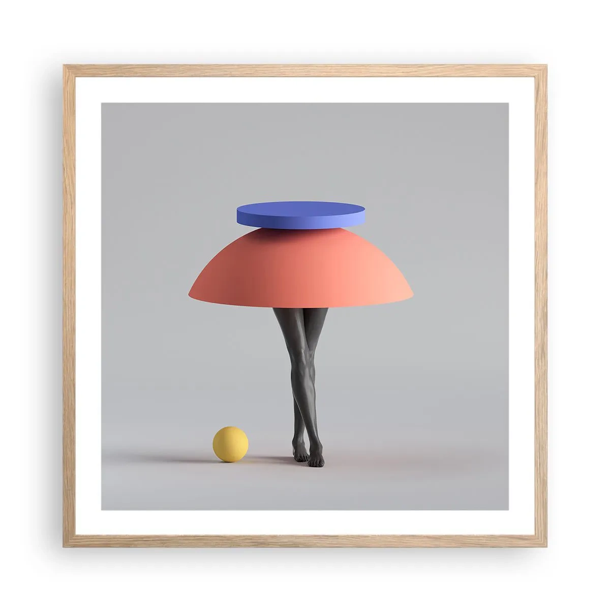Poster in einem Rahmen aus heller Eiche - Surrealistische Komposition - 60x60 cm