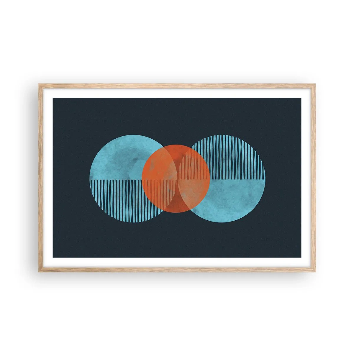 Poster in einem Rahmen aus heller Eiche - Symmetrische Komposition - 91x61 cm