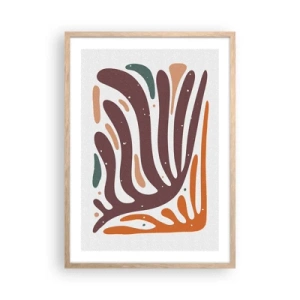 Poster in einem Rahmen aus heller Eiche - Strahlende organische Komposition - 50x70 cm