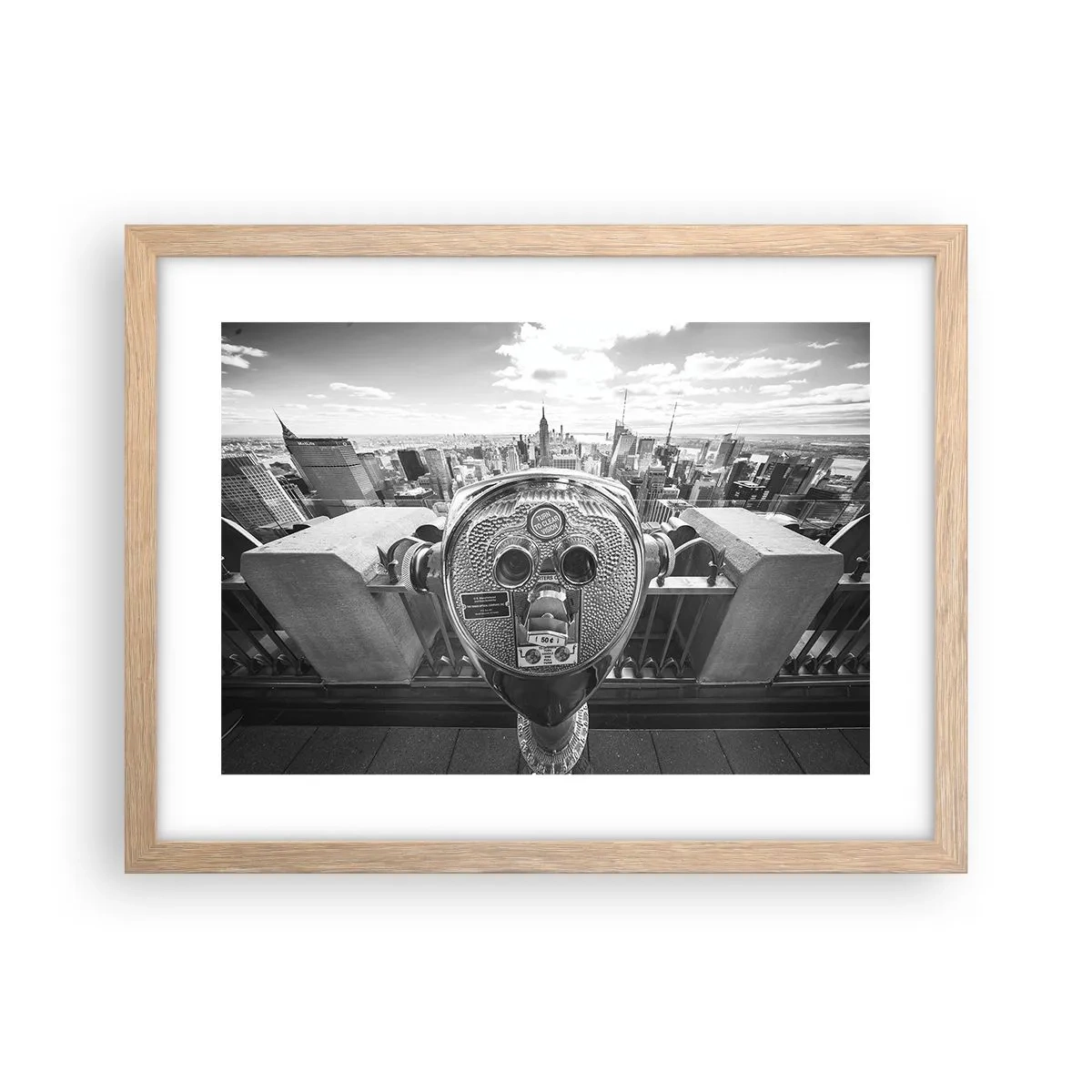 Poster in einem Rahmen aus heller Eiche - Stadt über den Städten - 40x30 cm