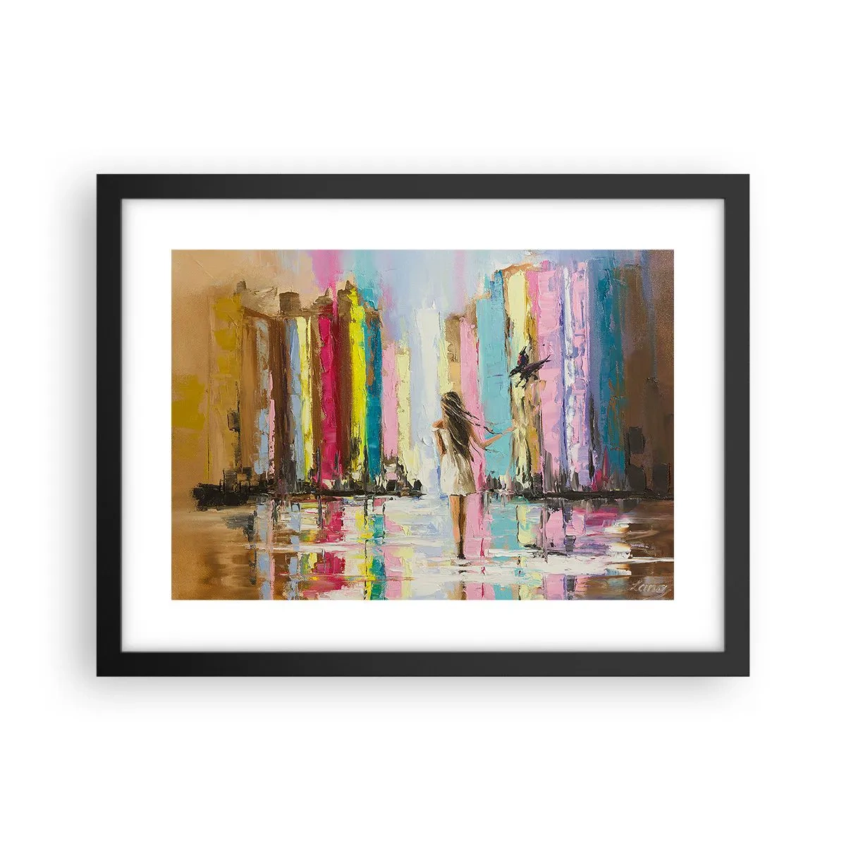 Poster in einem schwarzem Rahmen - Folge mir - 40x30 cm