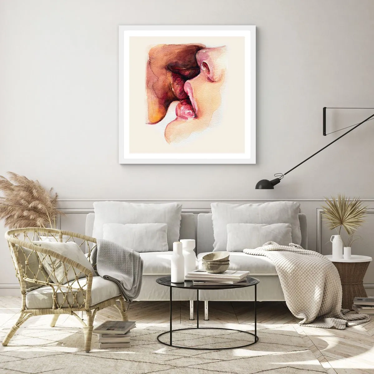 Poster in einem weißen Rahmen - Wie Tag und Nacht, Erde und Himmel - 50x50 cm