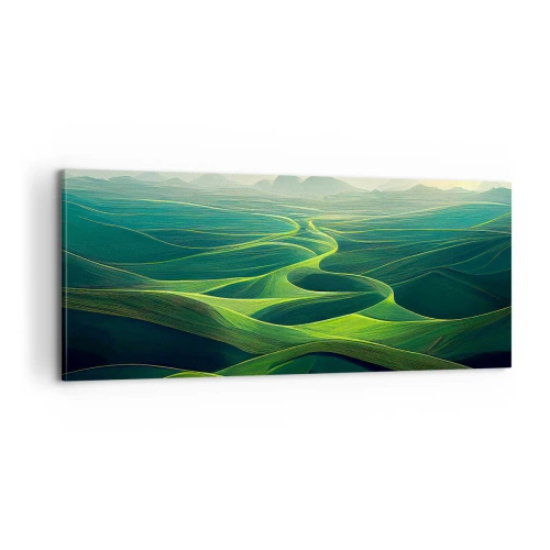 Bild auf Leinwand - Leinwandbild - In den grünen Tälern - 100x40 cm