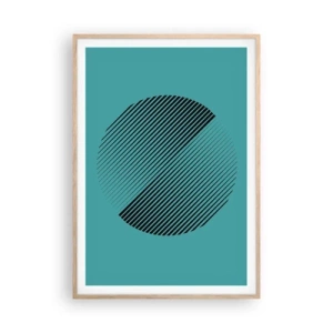 Poster in einem Rahmen aus heller Eiche - Kreis – eine geometrische Variante - 70x100 cm