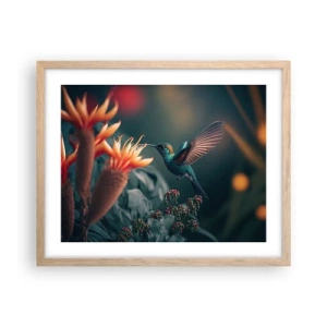 Poster in einem Rahmen aus heller Eiche - Wirklich buntes Leben - 50x40 cm