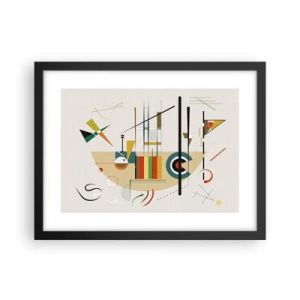 Poster in einem schwarzem Rahmen - Und die Welt lacht - 40x30 cm