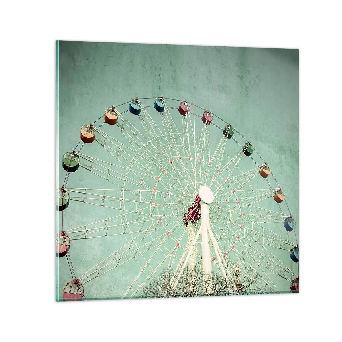 Glasbild - Bild auf glas - Wir laden zum Spiel ein - 70x70 cm