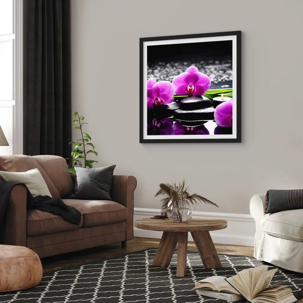 Poster in einem schwarzem Rahmen - In Ruhe ertrinken - 60x60 cm