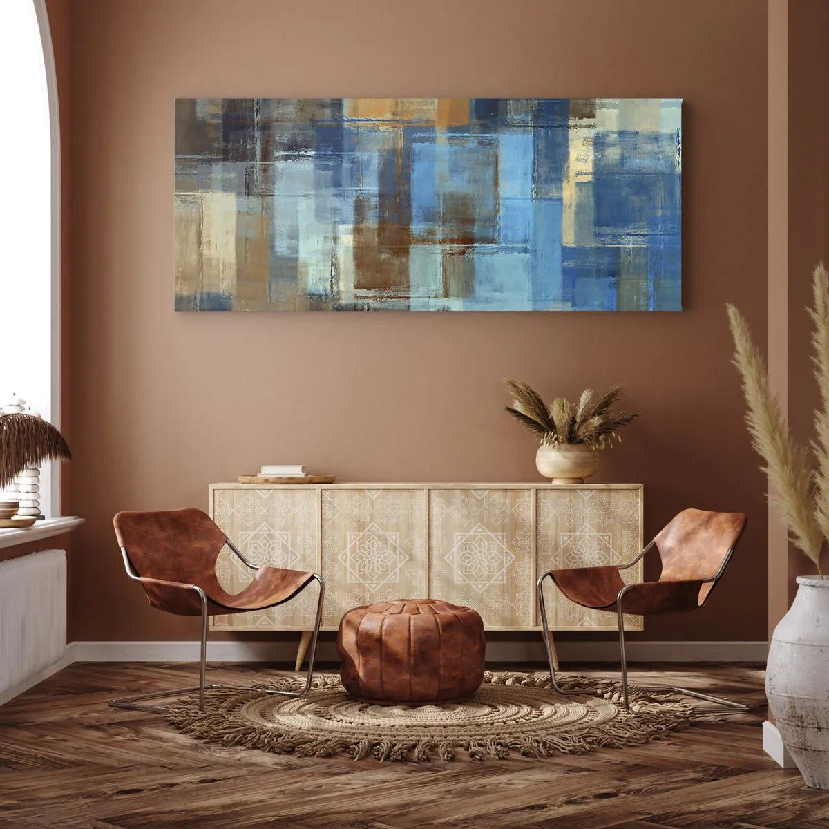 Bild auf Leinwand - Leinwandbild - Durch den blauen Schleier - 100x40 cm