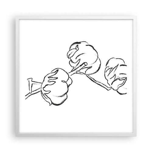 Poster in einem weißen Rahmen - Baumwolldaunen - 60x60 cm