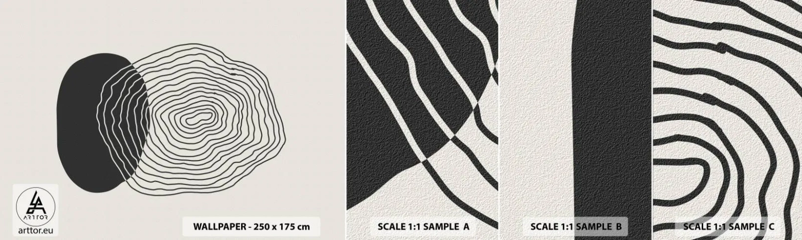 Fototapeten Muster Selbstklebend Deluxe Sticker - Dauer und Schwingung - Abstraktion, Stück, Grafik - 100x30 cm