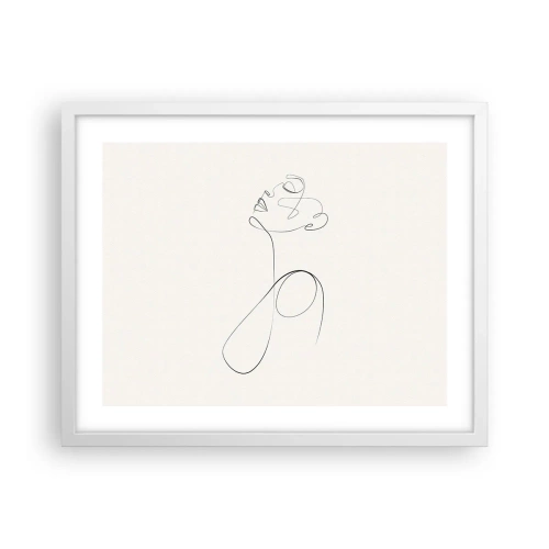 Poster in einem weißen Rahmen - Versunken in Träumen - 50x40 cm