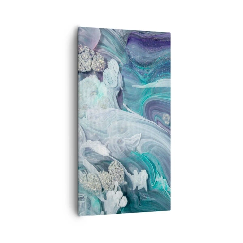 Bild auf Leinwand - Leinwandbild - Strömungen von Himmelblau - 55x100 cm