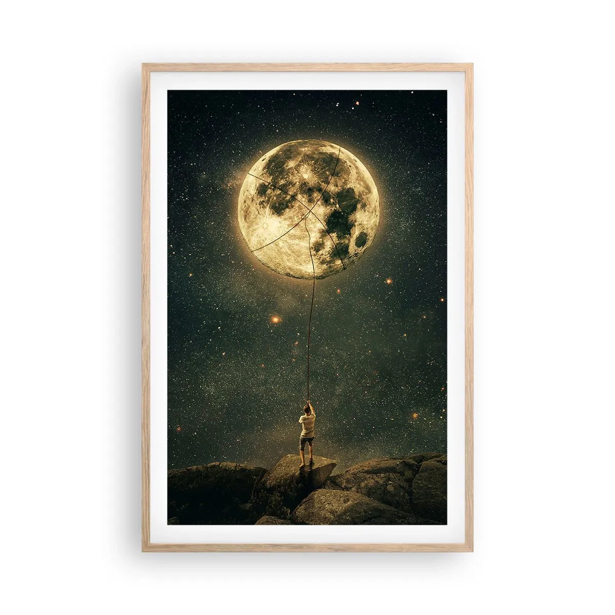 Poster in einem Rahmen aus heller Eiche - Der Mann, der den Mond gestohlen hat - 61x91 cm