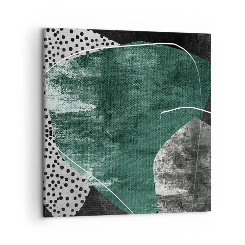 Bild auf Leinwand - Leinwandbild - Bunte Abstraktion mit Blattgold - 50x50 cm