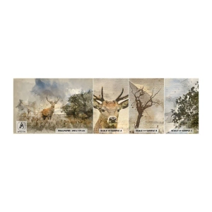 Fototapeten Muster Selbstklebend Deluxe Sticker - Würde – Stärke – Würde - Tiere, Reh, Landschaft - 100x30 cm