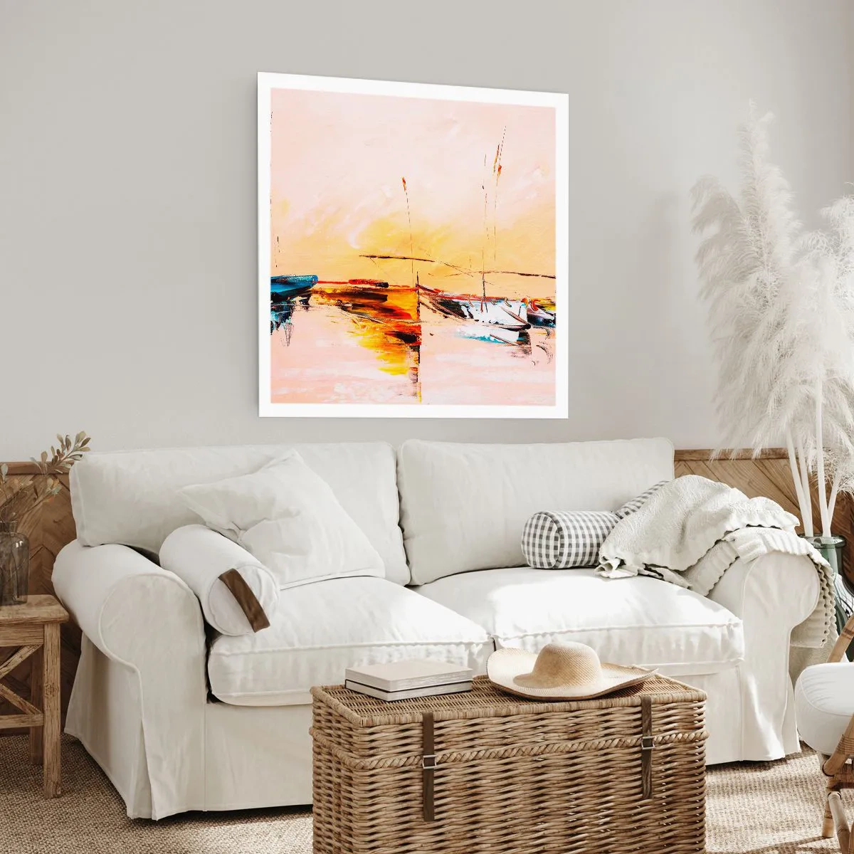 Poster - Abend im Yachthafen - 60x60 cm