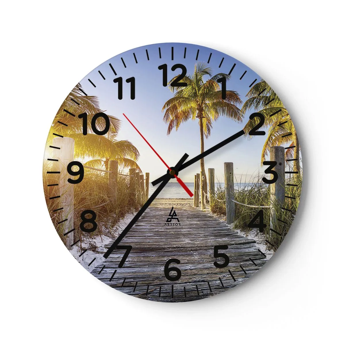 Wanduhr - Glasuhr - Direkt ins Paradies - 30x30 cm