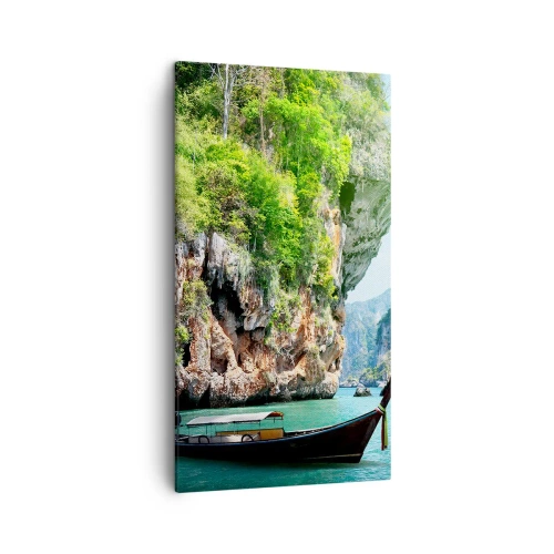Bild auf Leinwand - Leinwandbild - Eine Einladung zu einer exotischen Reise - 45x80 cm