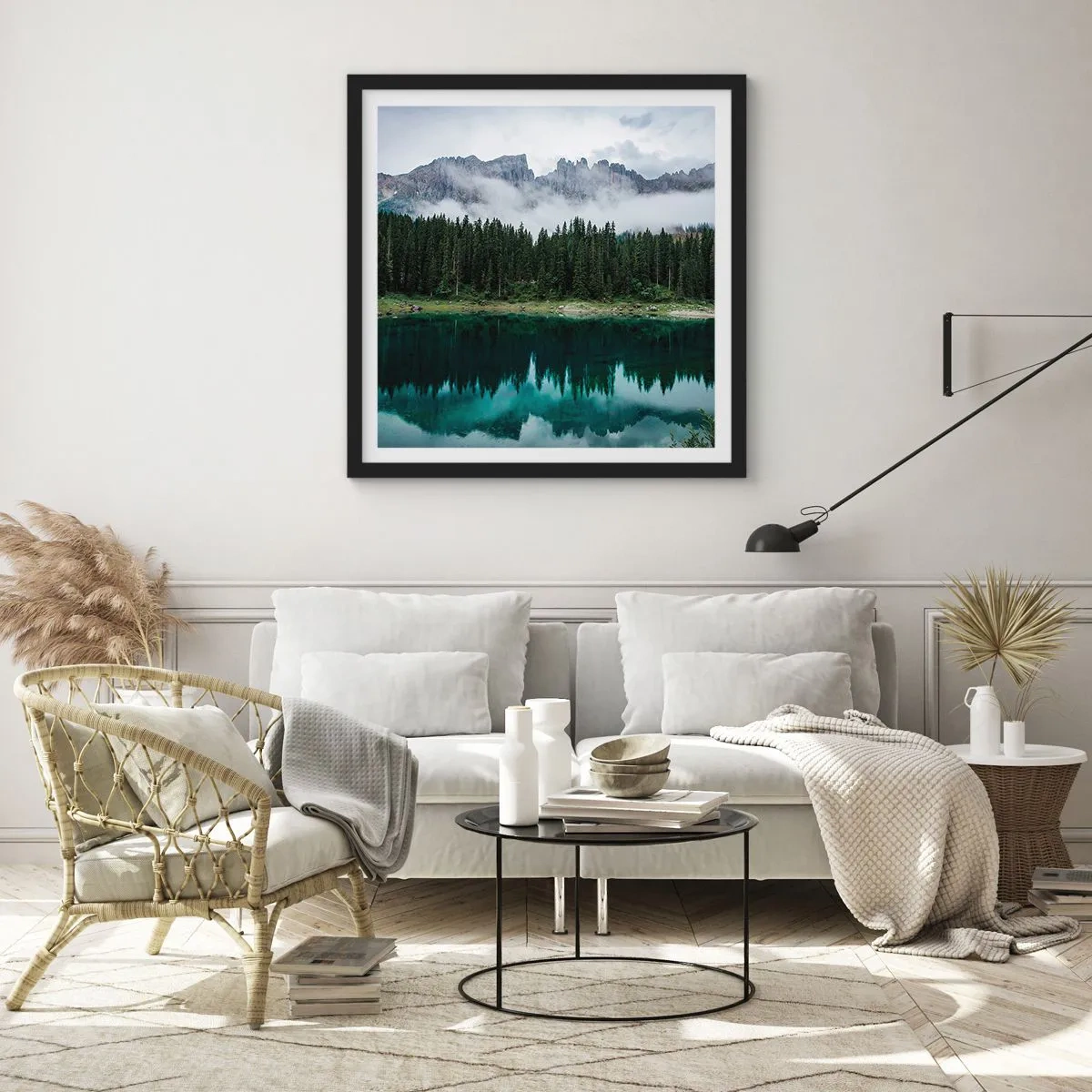 Poster in einem schwarzem Rahmen - Leise, leise, lass uns das Trinkwasser nicht wecken ... - 40x40 cm