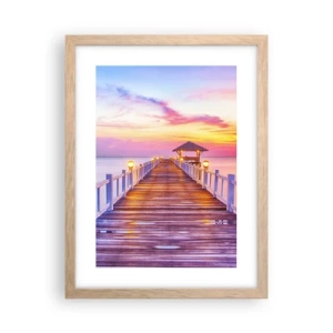 Poster in einem Rahmen aus heller Eiche - Die lila-goldene Stille des Abends - 30x40 cm