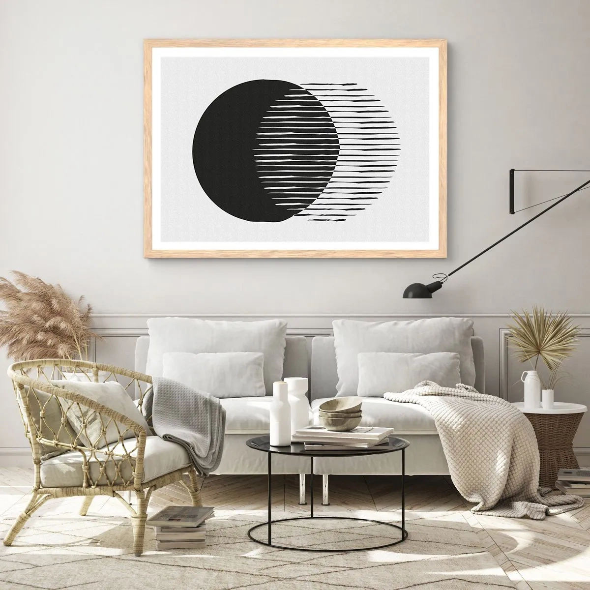 Poster in einem Rahmen aus heller Eiche - Sein Alter Ego - 100x70 cm