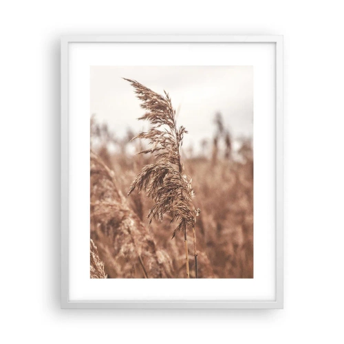 Poster in einem weißen Rahmen - Auf den Feldern ist es schon Herbst - 40x50 cm