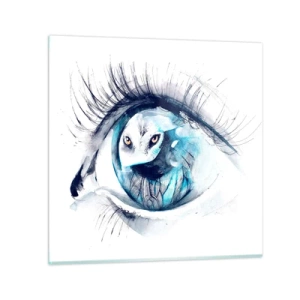 Glasbild - Bild auf glas - Auge in Auge mit Wildheit - 60x60 cm