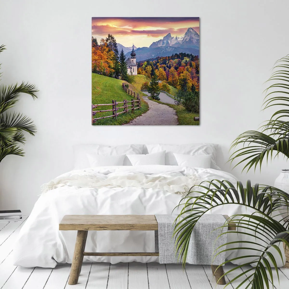 Bild auf Leinwand - Leinwandbild - Landschaftsartige Malerei - 70x70 cm