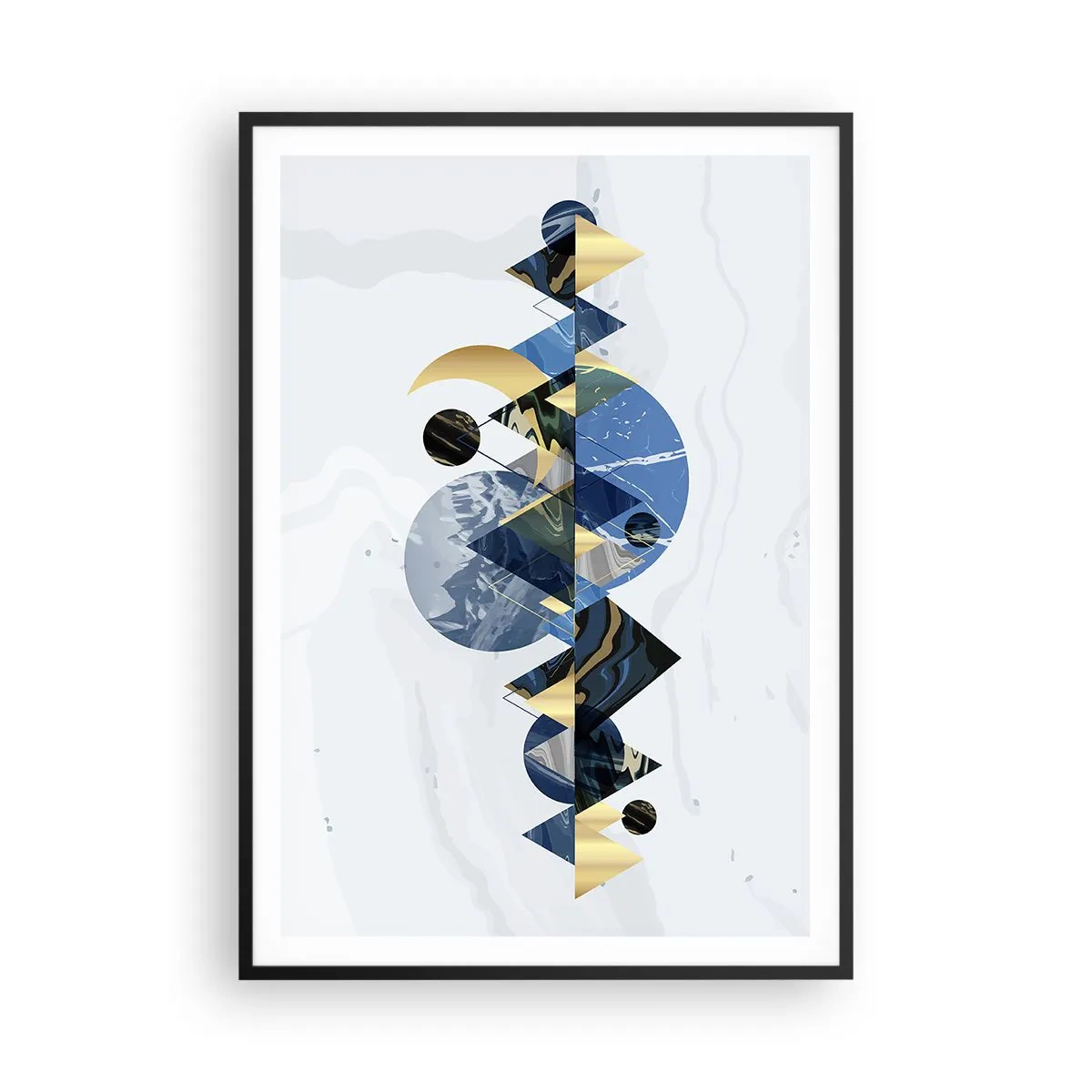 Poster in einem schwarzem Rahmen - Geometrische Landschaft - 70x100 cm