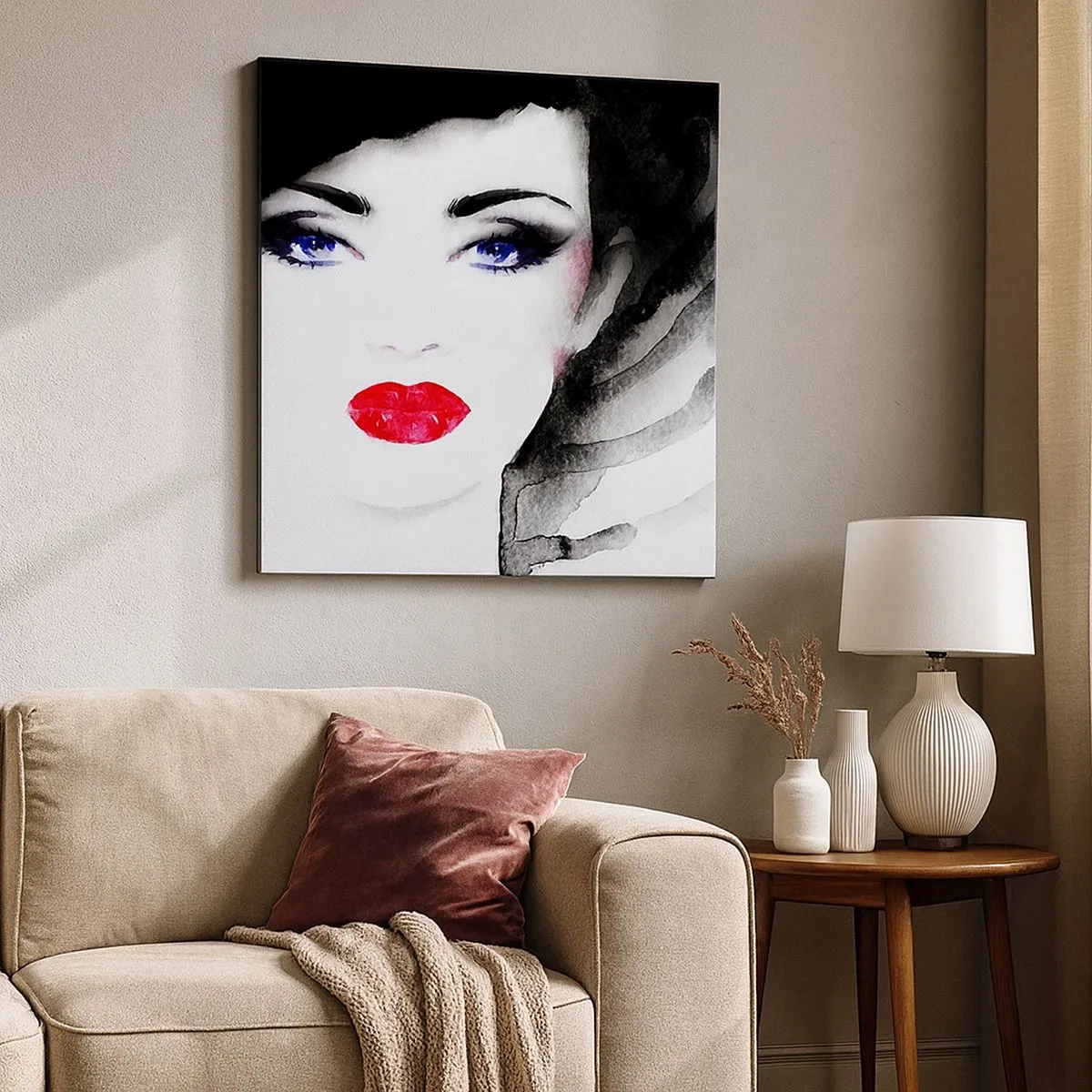 Bild auf Leinwand - Leinwandbild - Er drückt zurück und ruft an - 30x30 cm