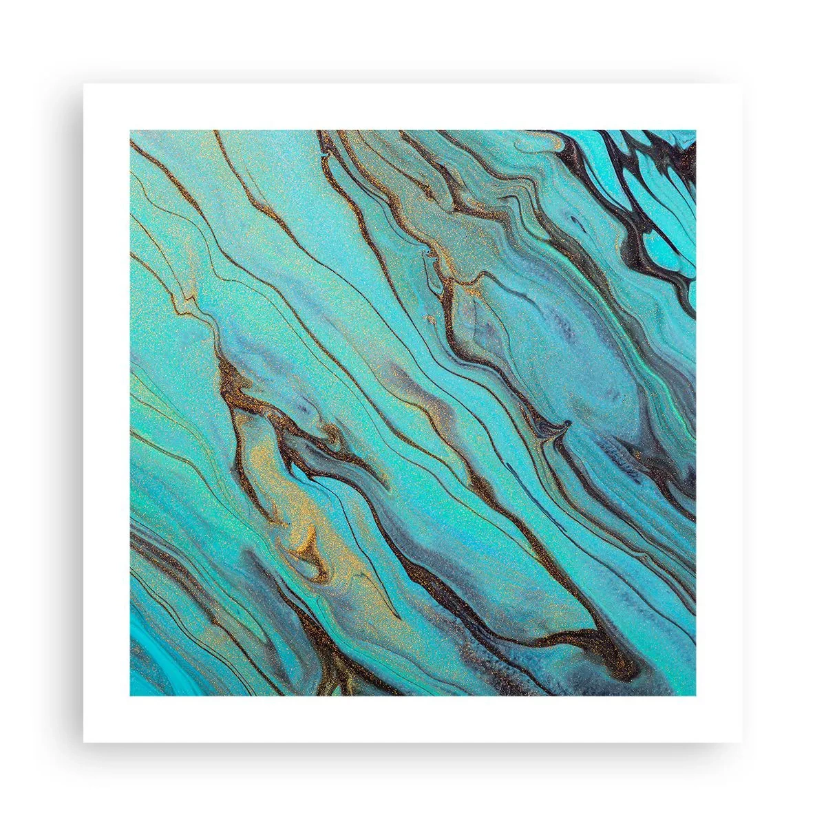 Poster - Türkisfarbene Flut - 50x50 cm