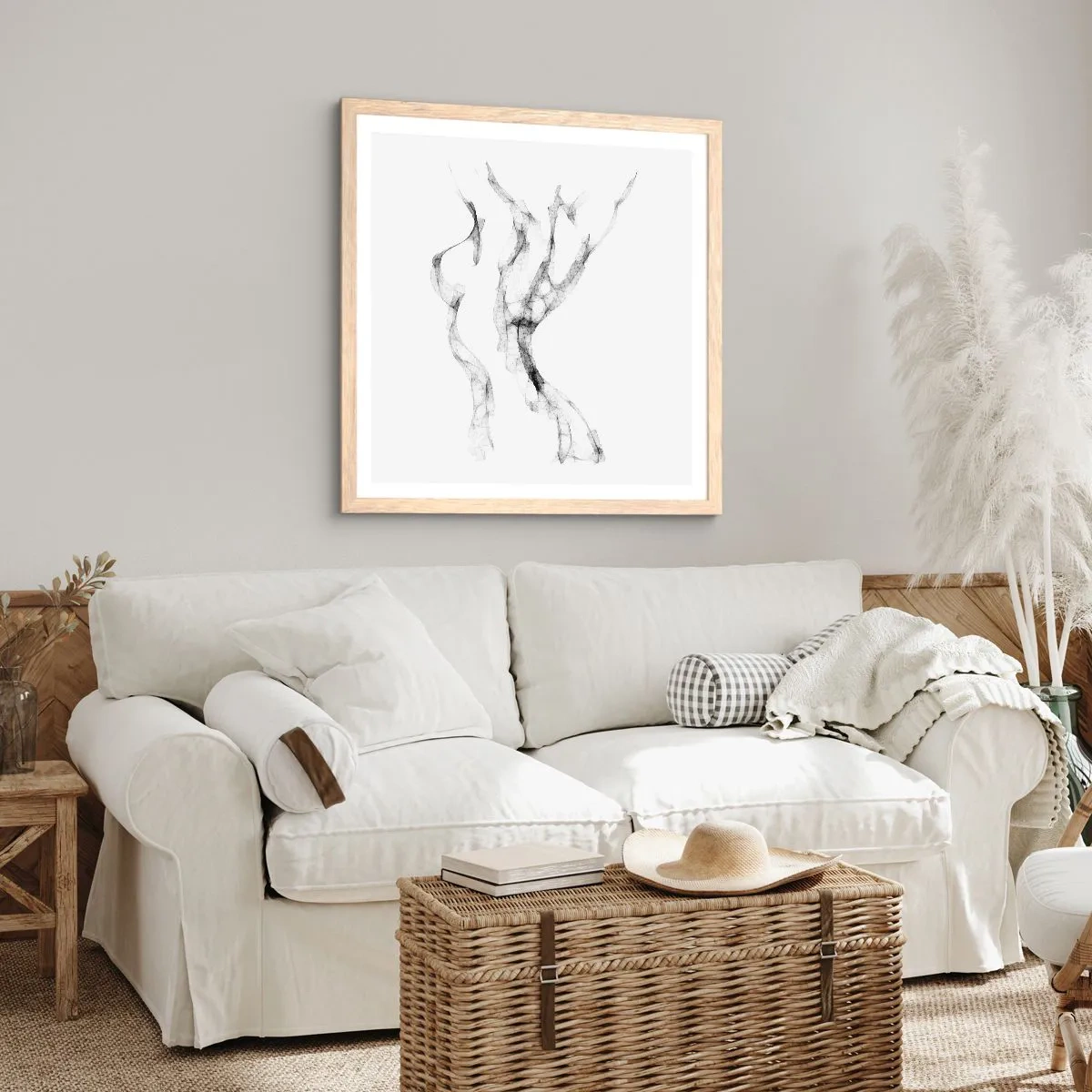 Poster in einem Rahmen aus heller Eiche - Schön und stark - 40x40 cm