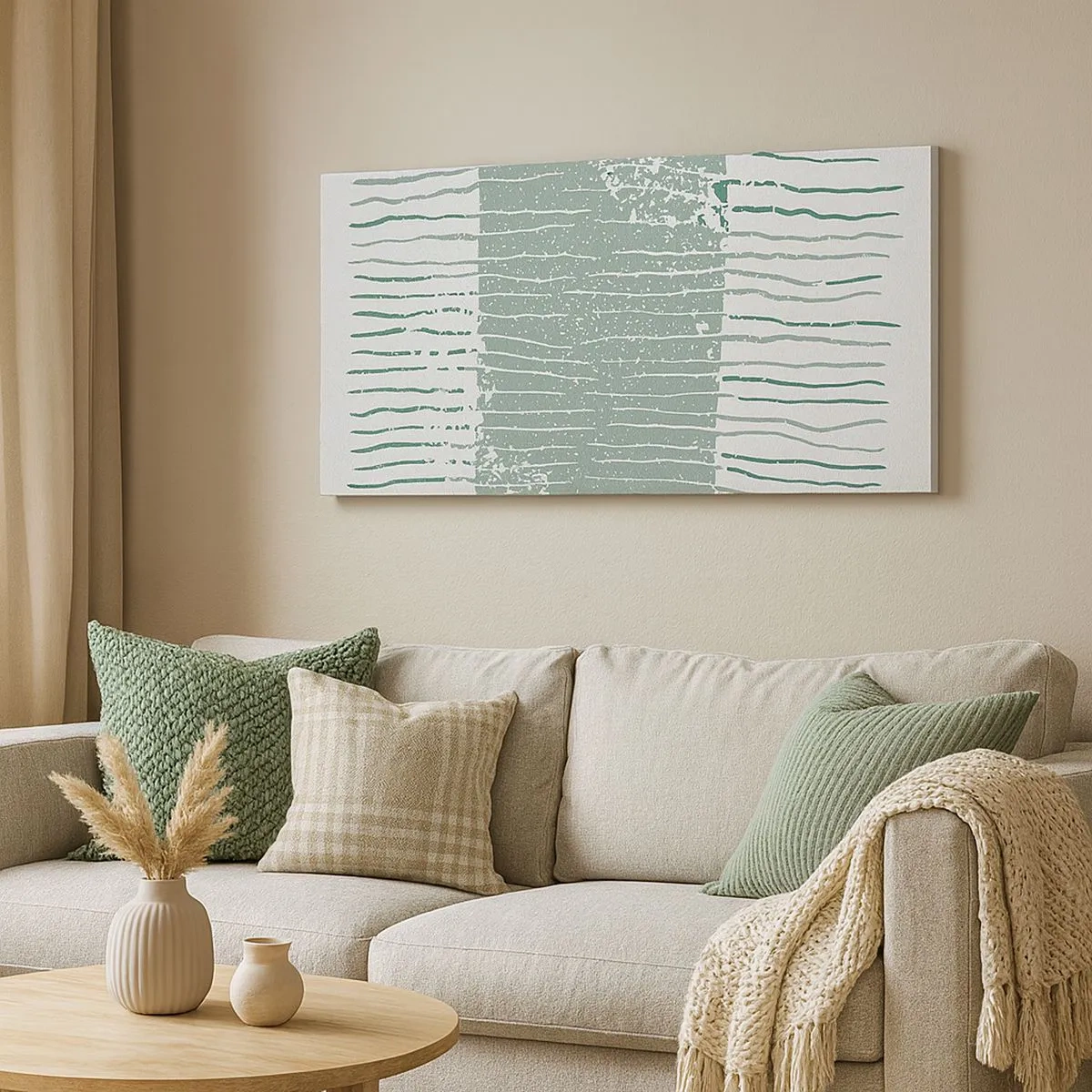 Bild auf Leinwand - Leinwandbild - Marine Abstraktion - 100x40 cm