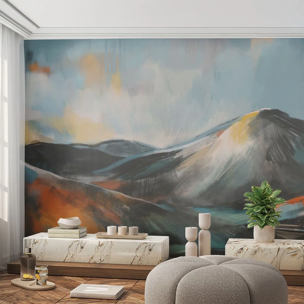 Maßgeschneiderte Fototapete Premium Sand - Roh und schön - Stück, Berge, Landschaft