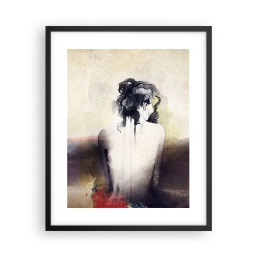 Poster in einem schwarzem Rahmen - Glatte Linien, ovale Formen - 40x50 cm